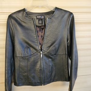 Style & Co. Womens genuine leather jacket
